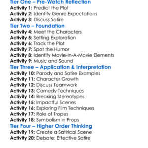 Tropic Thunder 2008 Worksheet Activity Booklet