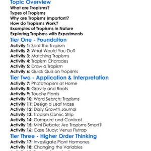 Tropisms In Plants Worksheet Activity Booklet