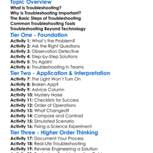 Troubleshooting Techniques Worksheet Activity Booklet