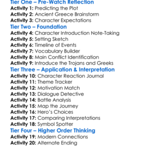 Troy 2004 Worksheet Activity Booklet