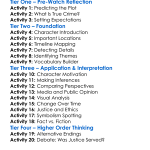 True Crime 1996 Worksheet Activity Booklet