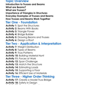Trusses And Beams Worksheet Activity Booklet
