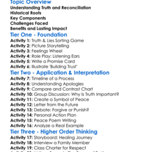Truth And Reconciliation Processes Worksheet Activity Booklet