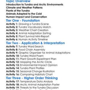 Tundra And Arctic Habitats Worksheet Activity Booklet