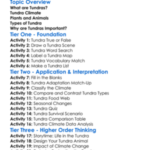 Tundras Worksheet Activity Booklet
