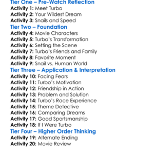 Turbo Worksheet Activity Booklet