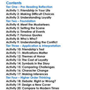 Twenty Years After Alexandre Dumas Worksheet Activity Booklet