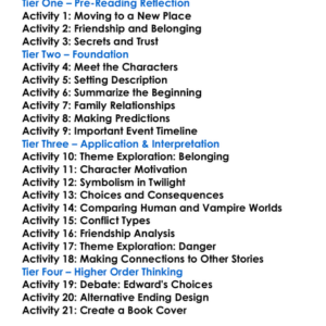 Twilight Stephenie Meyer Worksheet Activity Booklet