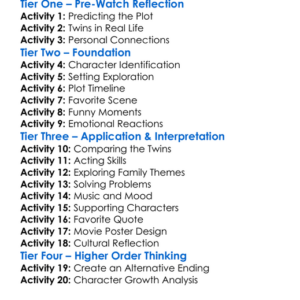 Twins 1988 Worksheet Activity Booklet