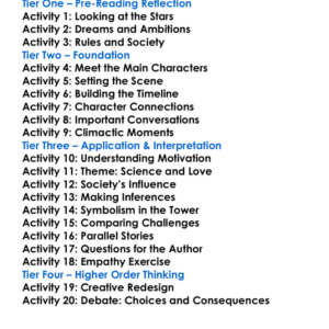 Two On A Tower Thomas Hardy Worksheet Activity Booklet