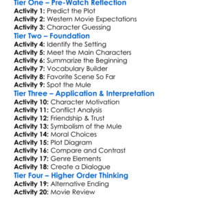 Two Sinners And A Mule 2023 Worksheet Activity Booklet