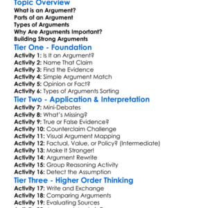 Types Of Arguments Worksheet Activity Booklet