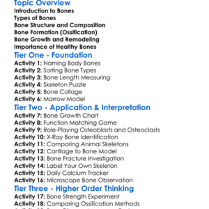 Types Of Bones And Bone Formation Worksheet Activity Booklet