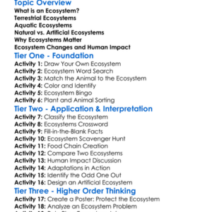 Types Of Ecosystems Worksheet Activity Booklet