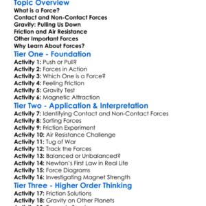 Types Of Forces Worksheet Activity Booklet