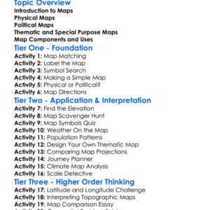 Types Of Maps Worksheet Activity Booklet
