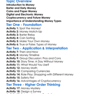 Types Of Money Worksheet Activity Booklet