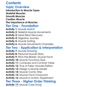 Types Of Muscles Skeletal Smooth Cardiac Worksheet Activity Booklet