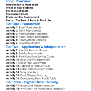 Types Of Plant Roots Worksheet Activity Booklet