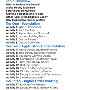 Types Of Radioactive Decay Worksheet Activity Booklet