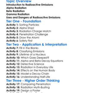Types Of Radioactive Emissions Worksheet Activity Booklet