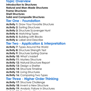 Types Of Structures Worksheet Activity Booklet