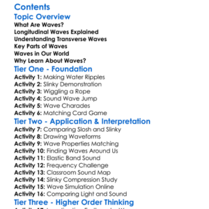 Types Of Waves Longitudinal And Transverse Worksheet Activity Booklet