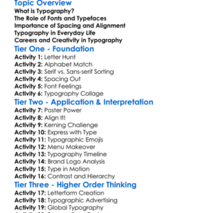 Typography Worksheet Activity Booklet