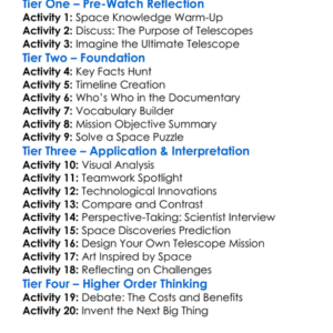 Ultimate Space Telescope 2022 Worksheet Activity Booklet