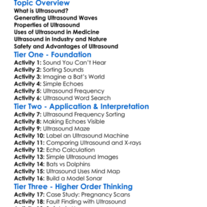 Ultrasound And Applications Worksheet Activity Booklet