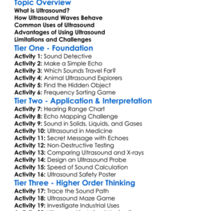 Ultrasound And Its Uses Worksheet Activity Booklet