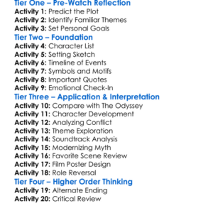 Ulysses A Dark Odyssey 2018 Worksheet Activity Booklet