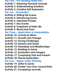 Unabridged Journals Sylvia Plath Worksheet Activity Booklet