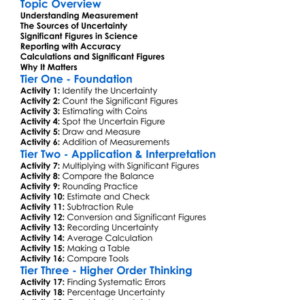 Uncertainty And Significant Figures Worksheet Activity Booklet
