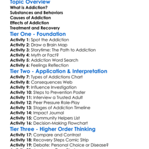 Understanding Addiction Worksheet Activity Booklet