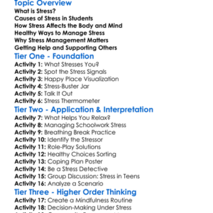 Understanding And Managing Stress Worksheet Activity Booklet