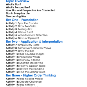 Understanding Bias And Perspective Worksheet Activity Booklet
