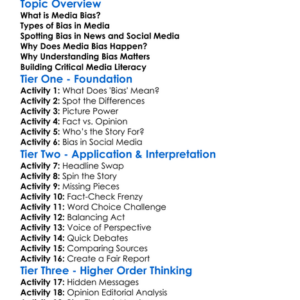 Understanding Bias In Media Worksheet Activity Booklet