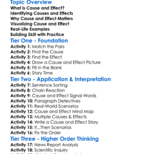 Understanding Cause And Effect Worksheet Activity Booklet
