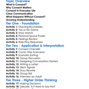 Understanding Consent Worksheet Activity Booklet