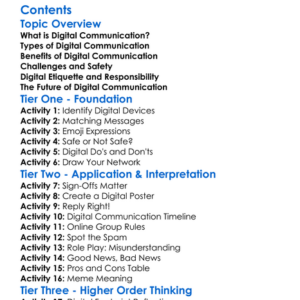 Understanding Digital Communication Worksheet Activity Booklet