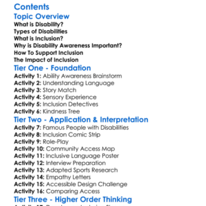 Understanding Disability And Inclusion Worksheet Activity Booklet