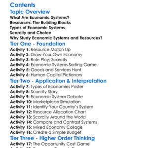 Understanding Economic Systems And Resources Worksheet Activity Booklet
