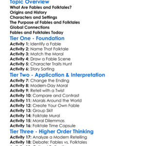 Understanding Fables And Folktales Worksheet Activity Booklet