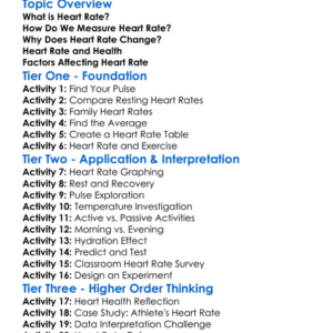 Understanding Heart Rate Worksheet Activity Booklet