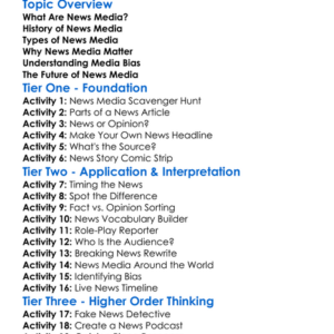 Understanding News Media Worksheet Activity Booklet