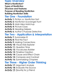 Understanding Nonfiction Texts Worksheet Activity Booklet