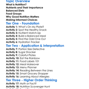 Understanding Nutrition Worksheet Activity Booklet