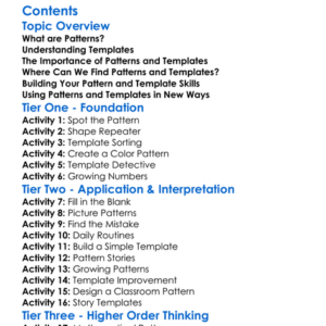Understanding Patterns And Templates Worksheet Activity Booklet