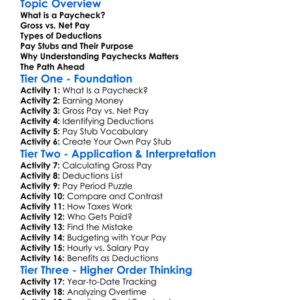 Understanding Paychecks Worksheet Activity Booklet